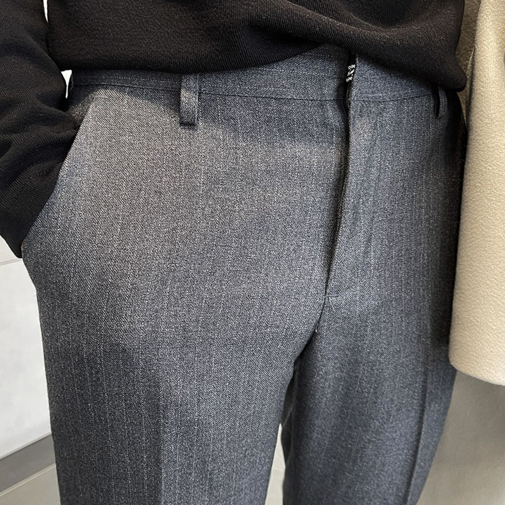 피치기모 스트라이프 슬랙스