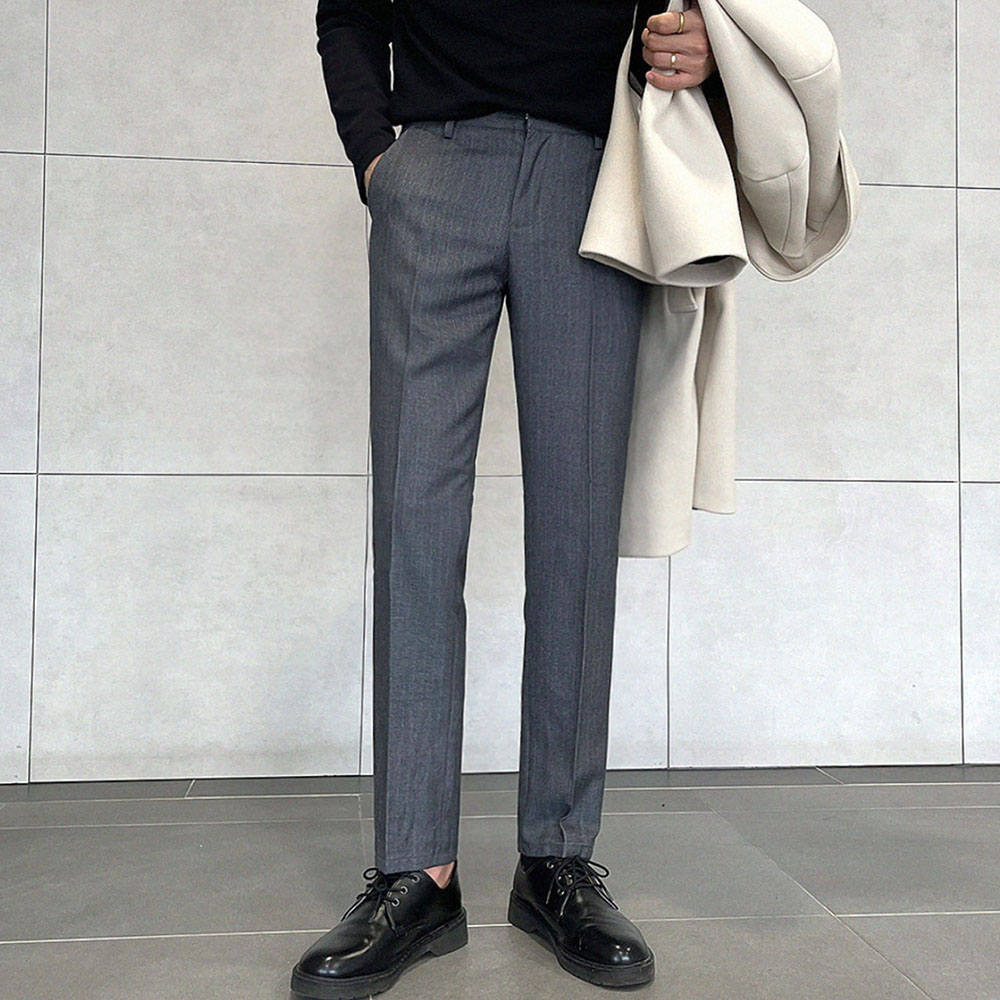 피치기모 스트라이프 슬랙스