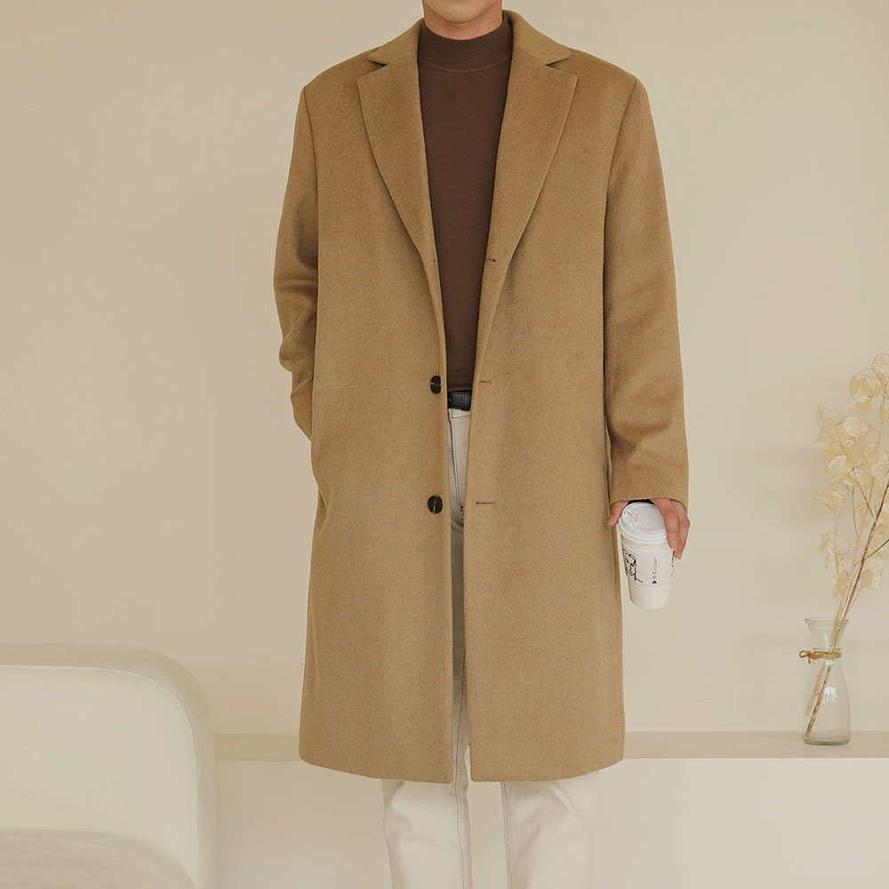 울 블렌디드 싱글 코트