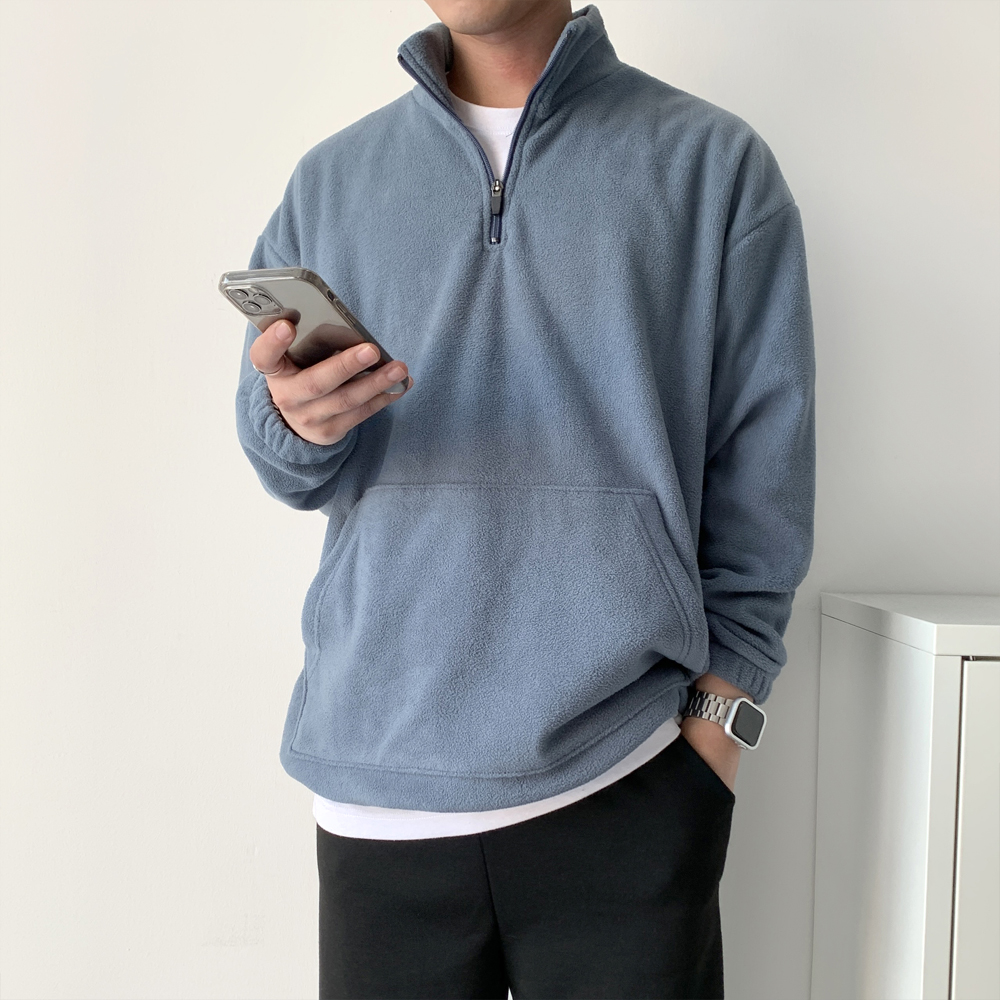 소프트 터치 후리스 반집업