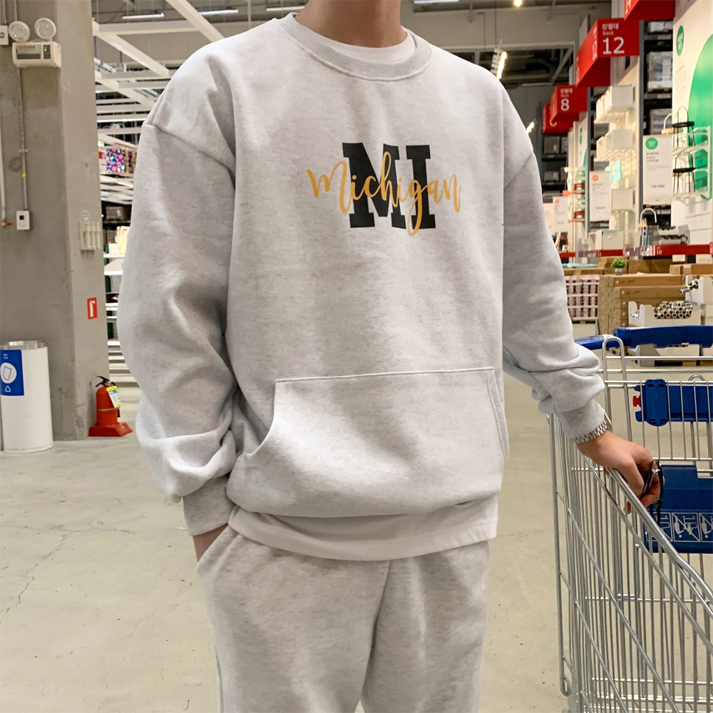 미시건 스트링 기모 맨투맨