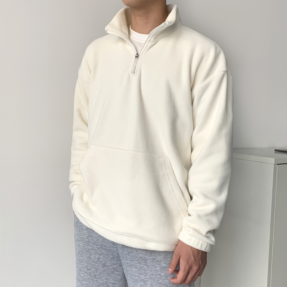 소프트 터치 후리스 반집업