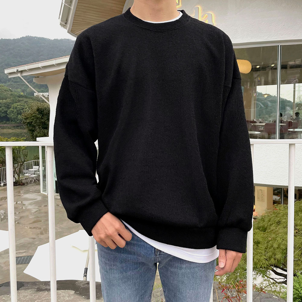 소프트 오버핏 니트 맨투맨