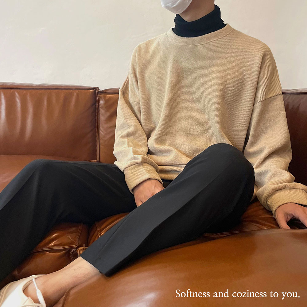 소프트 오버핏 니트 맨투맨