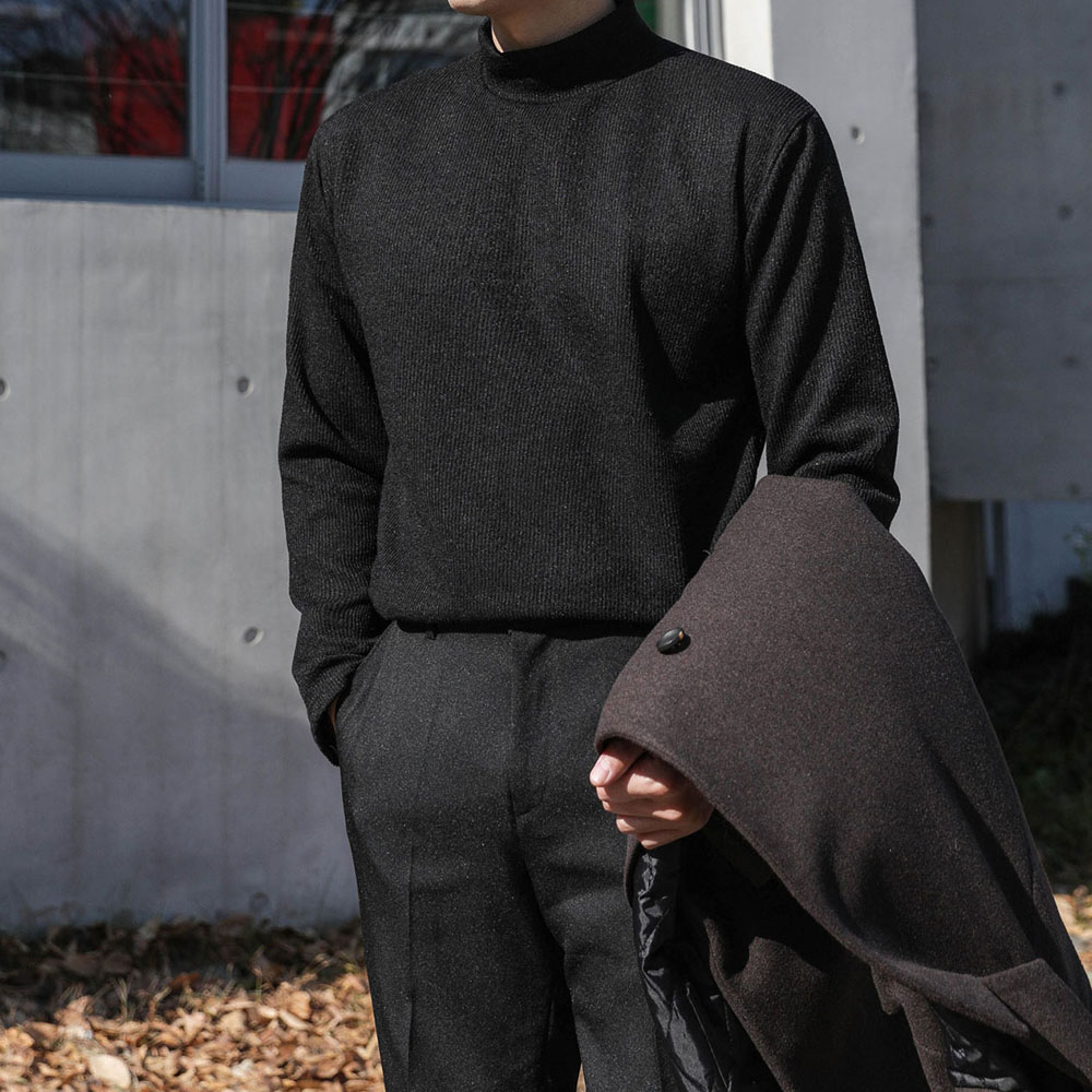 허그미 12컬러 반폴라 니트