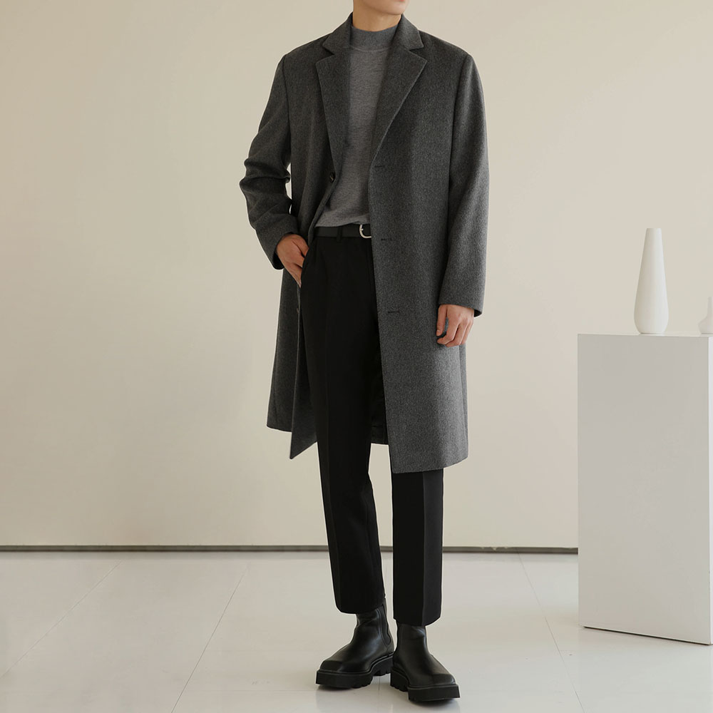 울 블렌디드 싱글 코트